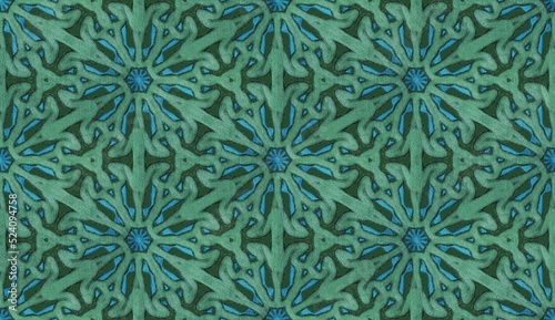 Wallpaper Mural Abstract green floral seamless ornament. vintage decorative textile vector background illustration. Fashion fabric texture. Tribal floral motifs fashion style. Torontodigital.ca