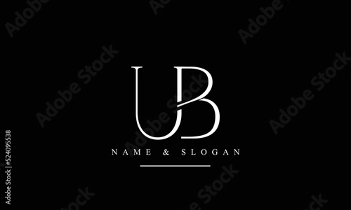 UB, BU, U, B abstract letters logo monogram