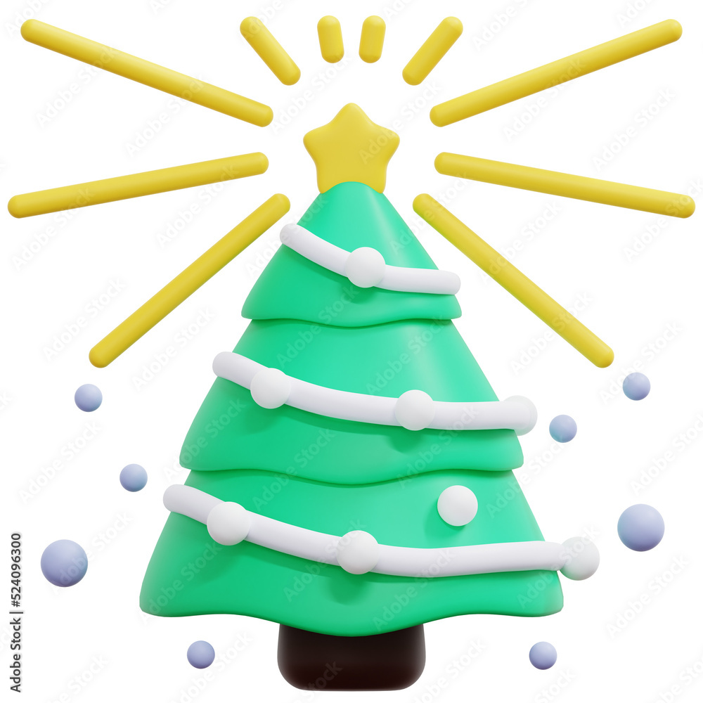 christmas 3d render icon illustration