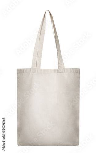 Textile tote bag isolated on white.Organic eco shopping bag.