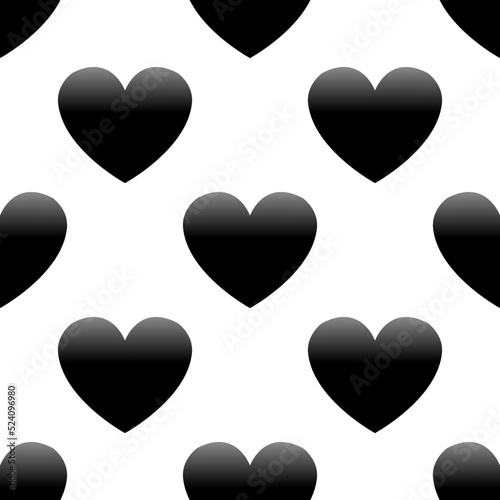 black heart pattern on white background.