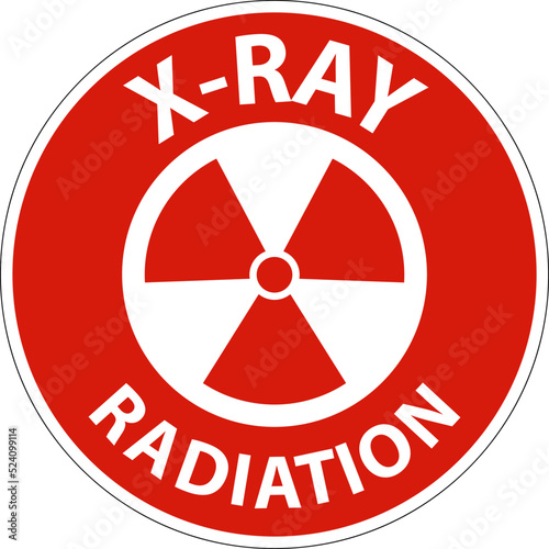 Danger X-Ray Radiation Sign On White Background