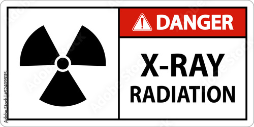 Danger X-Ray Radiation Sign On White Background
