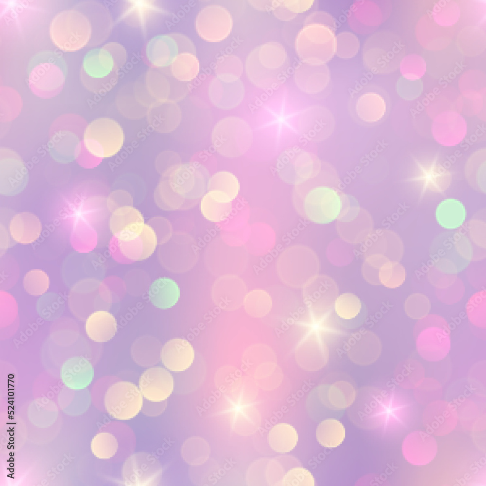 Princess magic bokeh seamless pattern