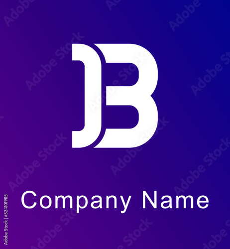 Letter B, uppercase letter B logo icon, abstract geometric flat character shape. Editable preset for logo design.