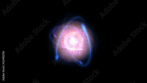 Wallpaper Mural Abstract animation with a moving atom. Quantum mechanics and atomic structure 3d animation render concept with alpha channel. Torontodigital.ca