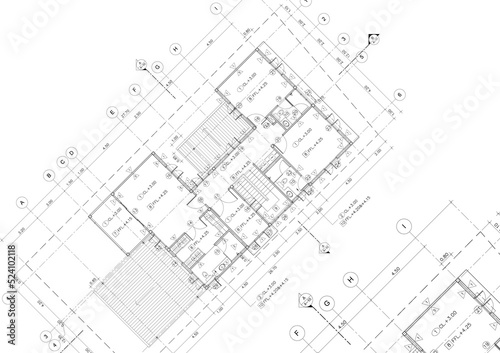 Floor plan designed building on the drawing.