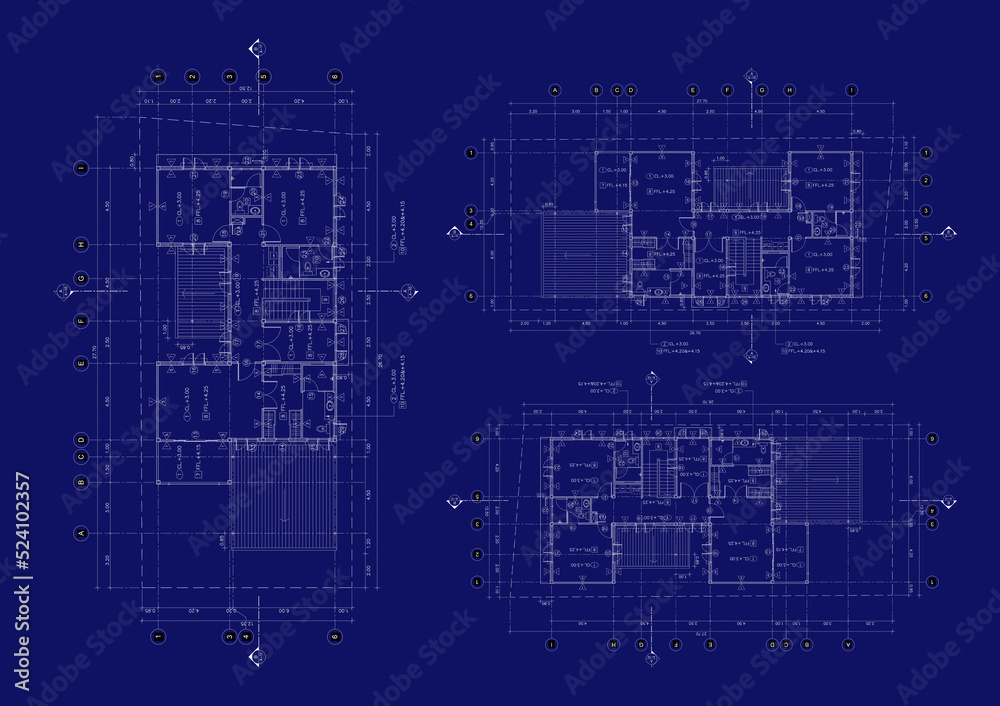 Fototapeta premium Write a blueprint architecture for building.