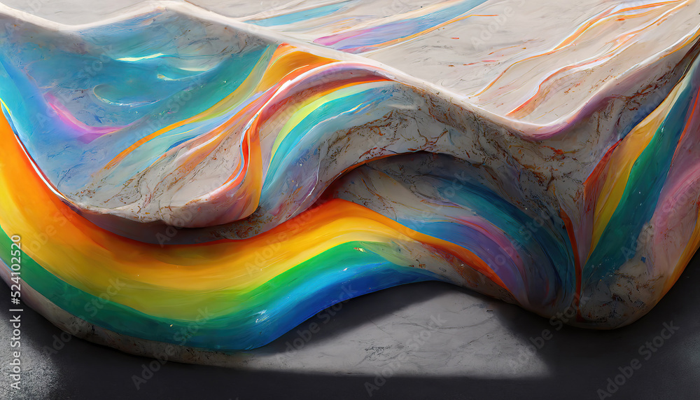 Obraz premium abstract background, close up of rainbow colorful acrylic paints, pride flag colors