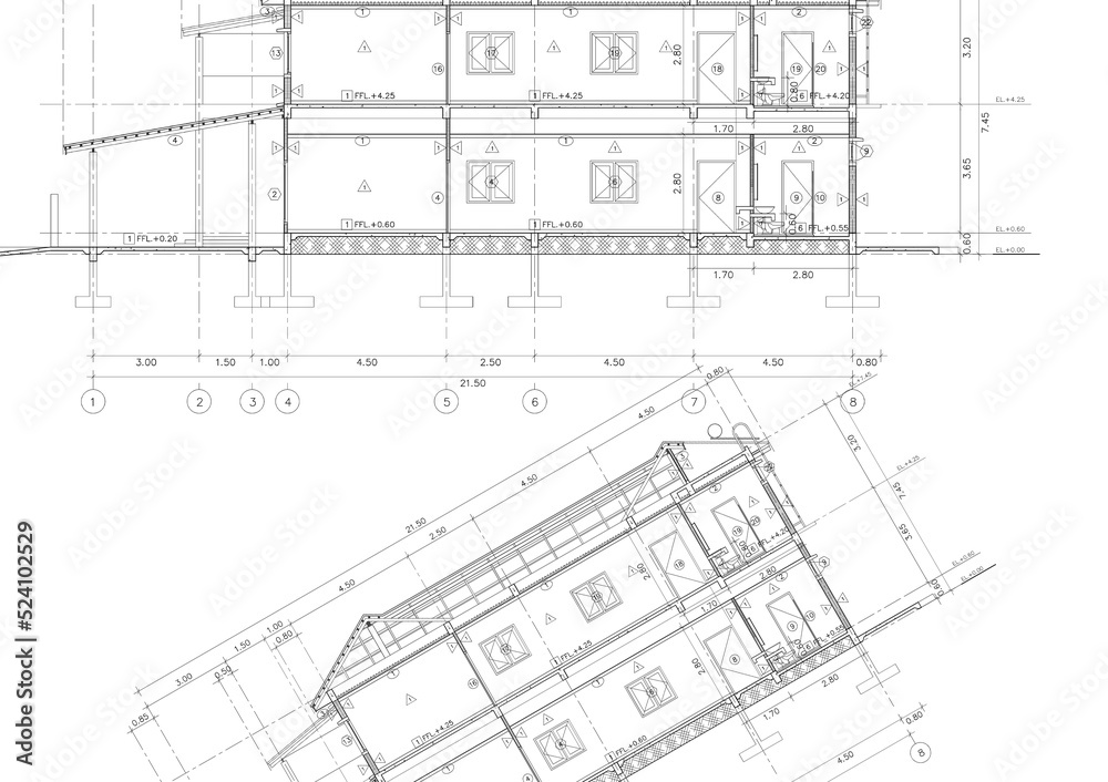 Floor plan designed building on the drawing.