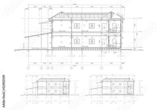 Floor plan designed building on the drawing.