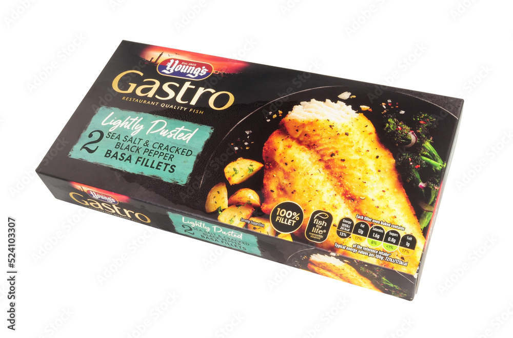 Youngs gastro lightly dusted sea salt and black pepper frozen basa fish