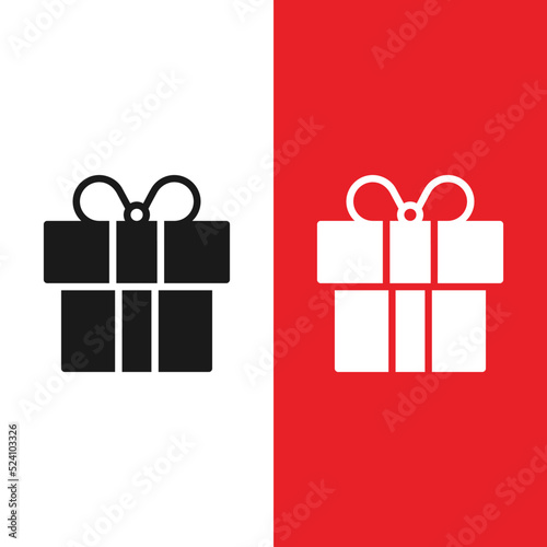 Christmas Xmas Gift Box Vector icon in Glyph Style. a gift box that parents give to their children at Christmas. Vector illustration icon that can be used for apps, websites, or part of a logo
