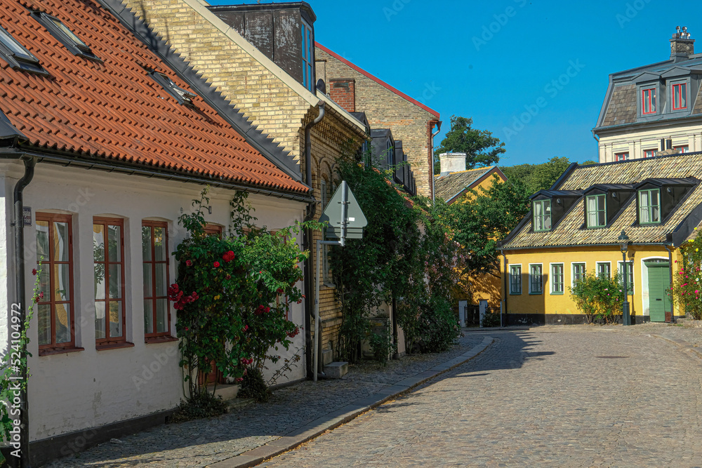 The town of Lund is a small university town in Sweden. The cobblestone, quiet streets are typical of the town. I loved the strong blue sky against the more subtle colors of the buildings.