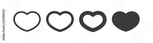 Heart vector icons. Set of love symbols. Isolated pictograms. Valentine's day design elements.