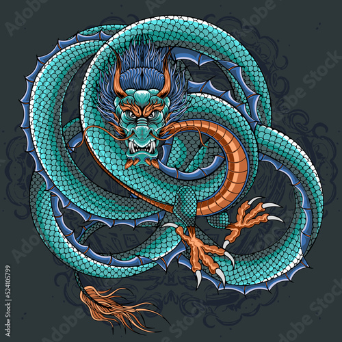 Tattoo Chinese dragon Color Design