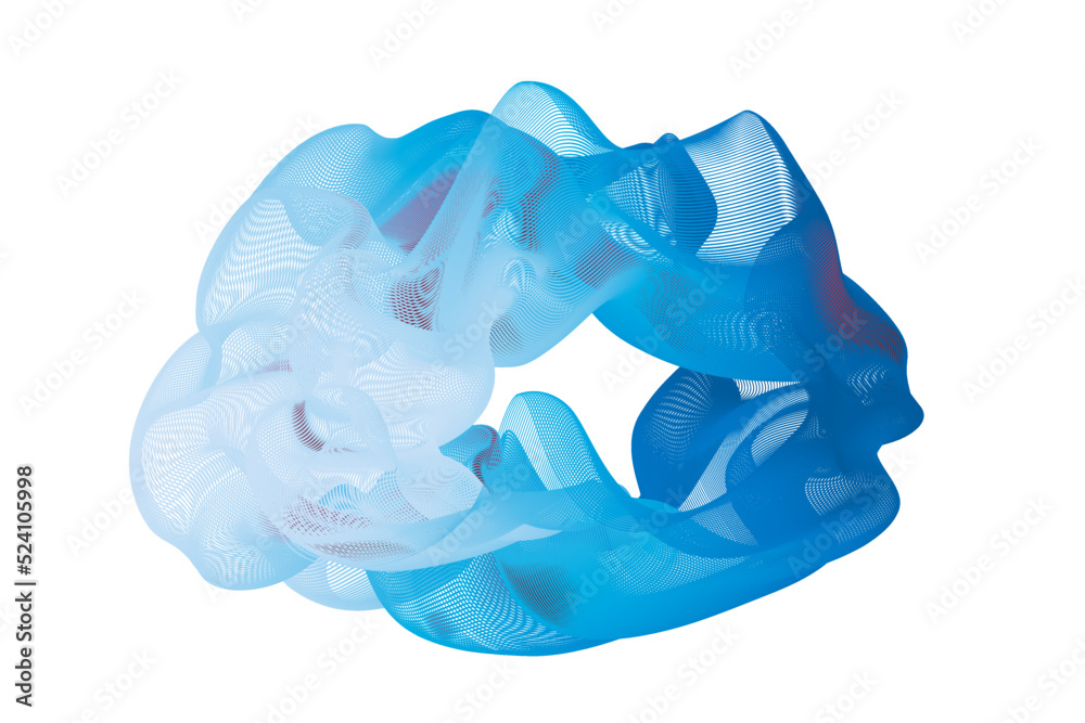 Distorted 3D-like vector pattern. Liquid dynamic blue water waves. X-ray wireframe thin isolated lines. Distorted 3D-like vector pattern. Liquid dynamic blue water waves. X-ray wireframe thin isolated lines.