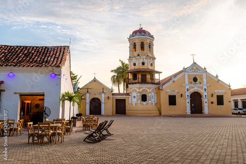 street view of santa cruz de mompox colonial town in colombia photo