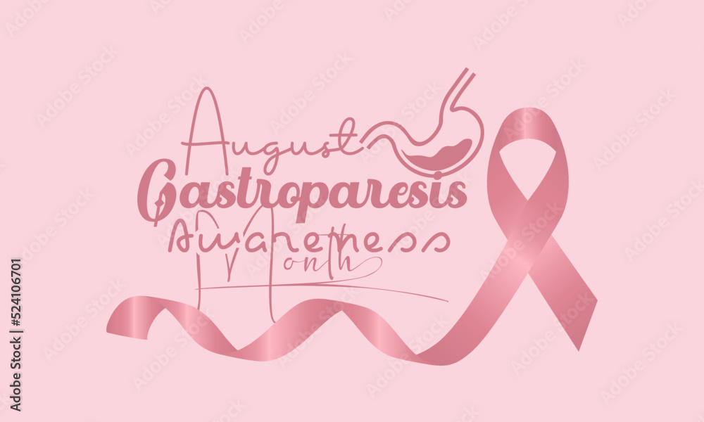 Gastroparesis Awareness Month calligraphic banner design on isolated background. Script lettering banner, poster, card concept idea. Health awareness vector template.
