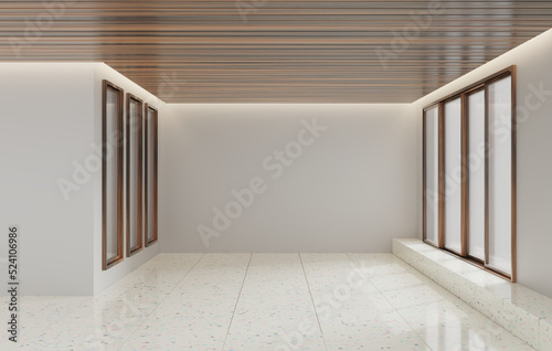 Blank Interior Room Design Background With Empty Wall 3D Rendering