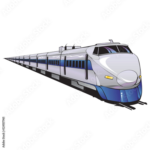 Futuristic locomotive. Vector art isolated on a white background in EPS10