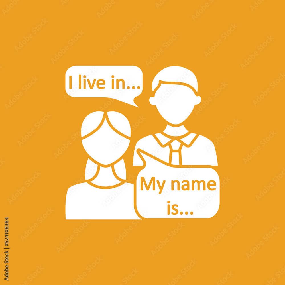 Language practice glyph icon. Communication. Discussion with other speakers. Dialogue with native speaker. Language learning concept. Filled flat sign. Isolated silhouette vector illustration Language practice glyph icon. Communication. Discussion with other speakers. Dialogue with native speaker. Language learning concept. Filled flat sign. Isolated silhouette vector illustration