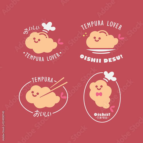 CUTE CARTOON TEMPURA LOGO VECTOR COLLECTION