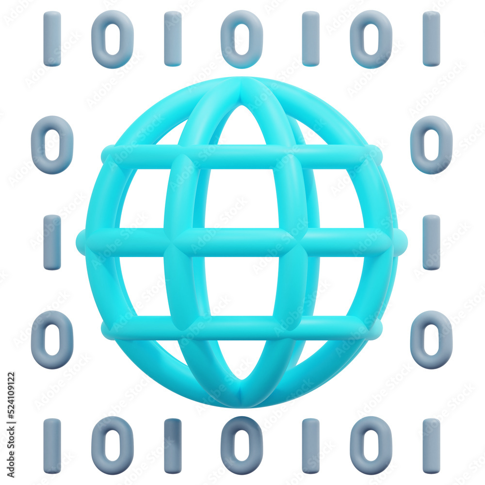 global data 3d render icon illustration global data 3d render icon illustration