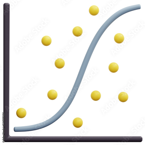 scatter plot 3d render icon illustration photo