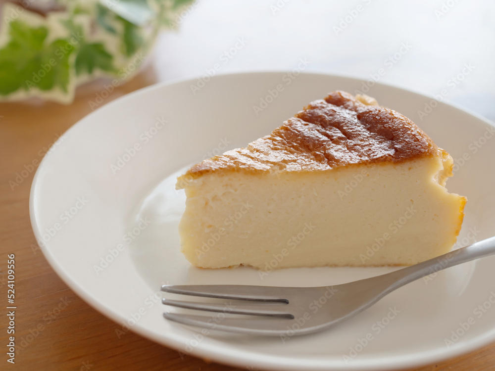 皿の上のバスクチーズケーキ 皿の上のバスクチーズケーキ