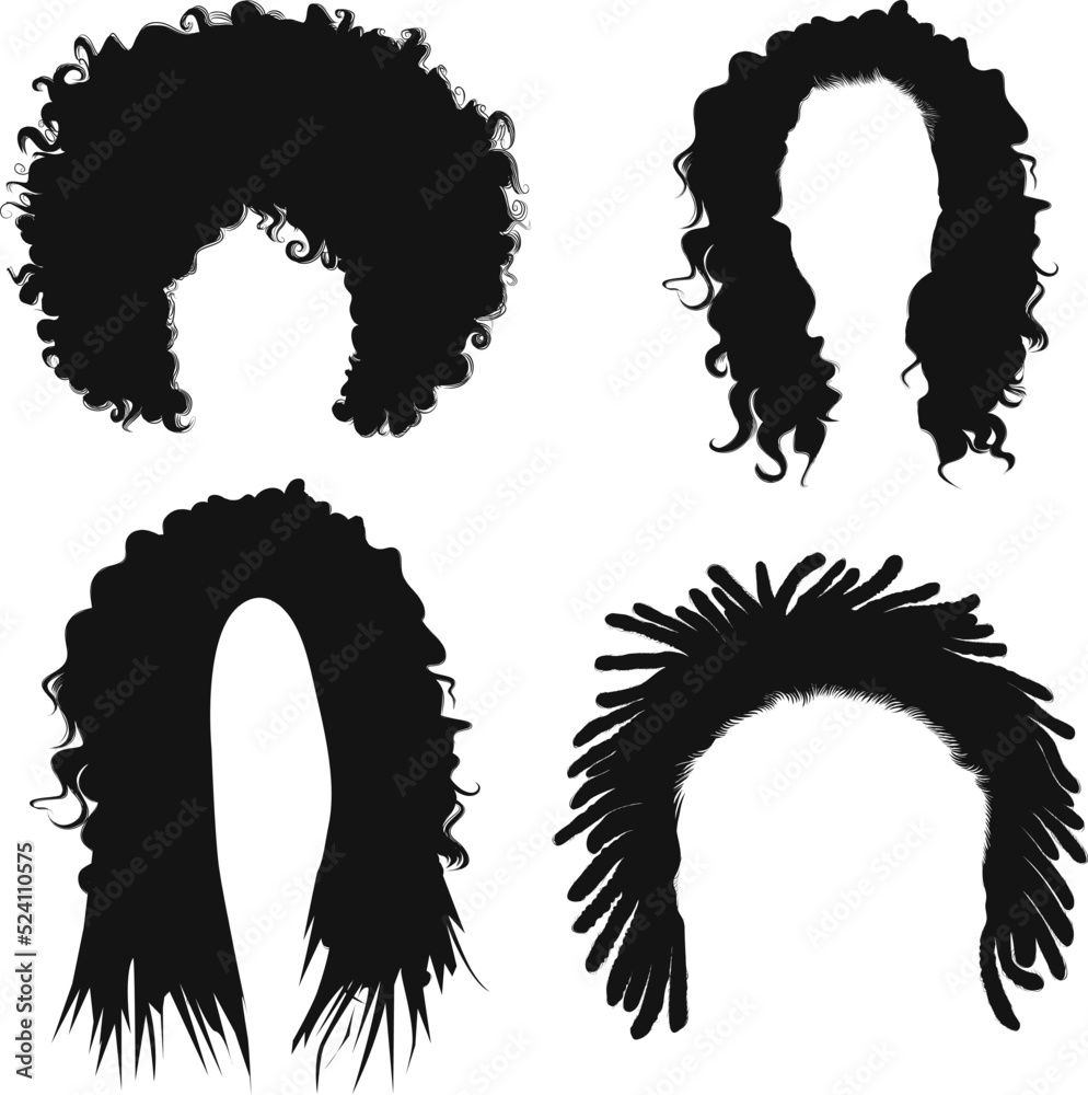 African long hair dreadlocks fashion beauty style isolated Vector ...