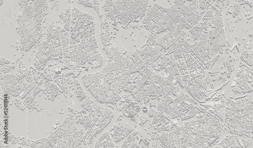 Rome, Italy city map aerial view. minimal design. 3D Rendering
