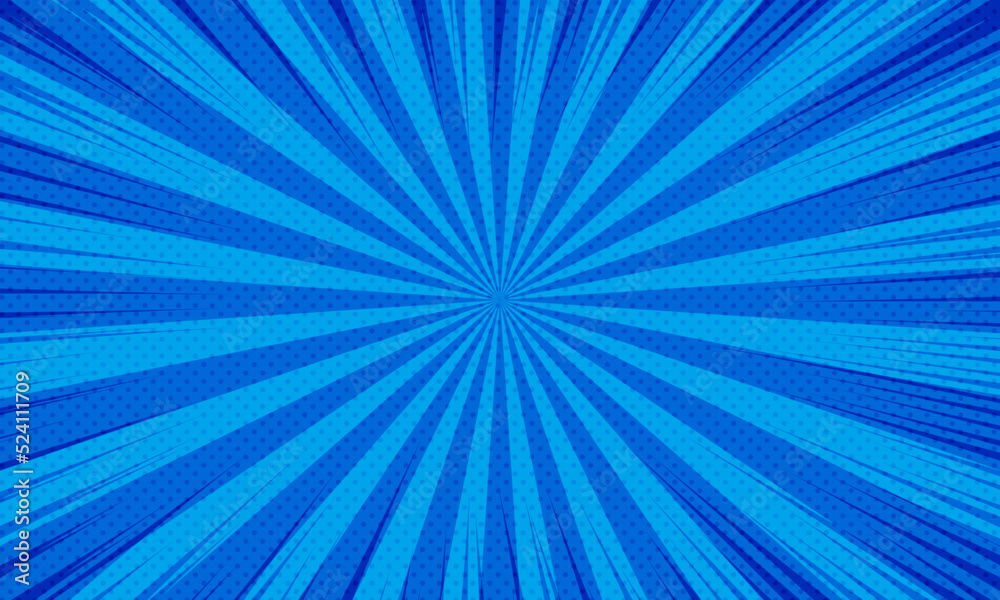 Retro comic rays blue dots background, vector illustration in pop art retro style. Retro comic rays blue dots background, vector illustration in pop art retro style.