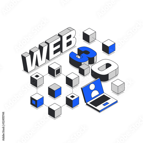 WEB 3.0 isometric modern illustration