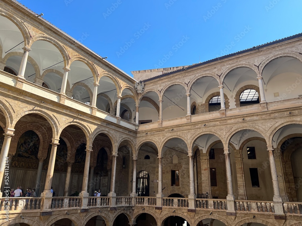 Courtyard on the Norman Palace in Palermo, Sicily