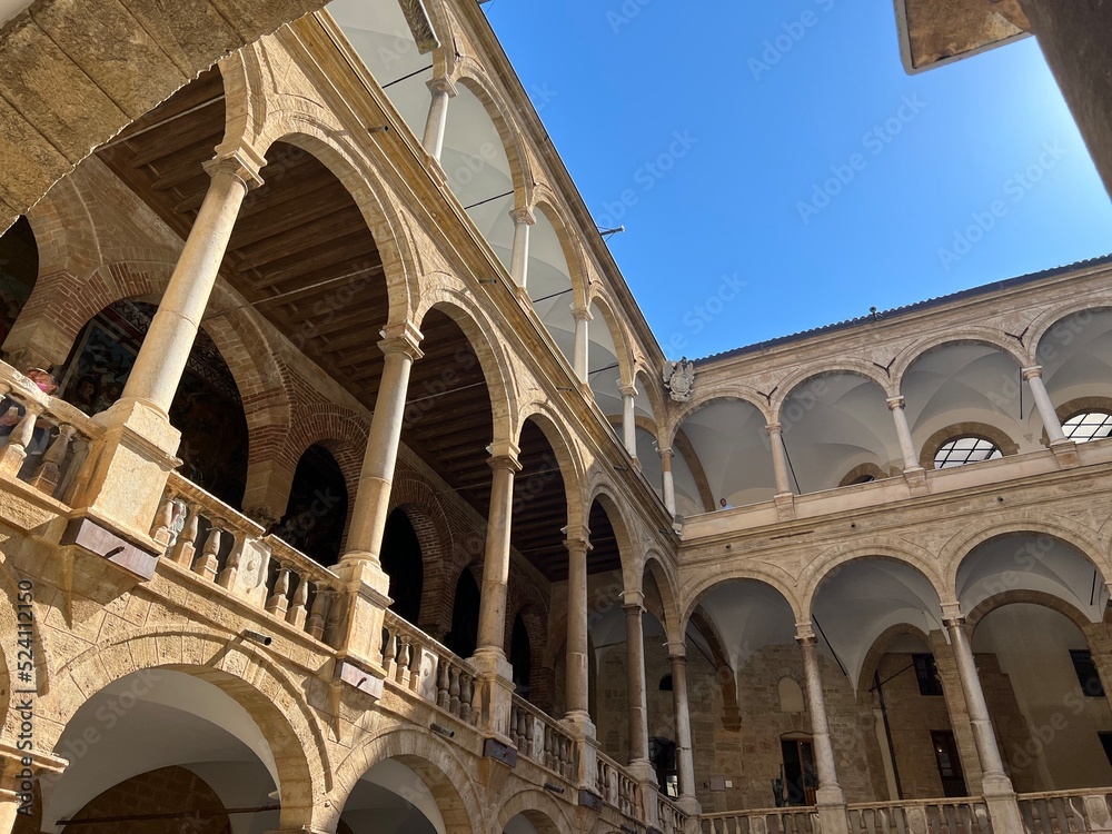 Courtyard on the Norman Palace in Palermo, Sicily