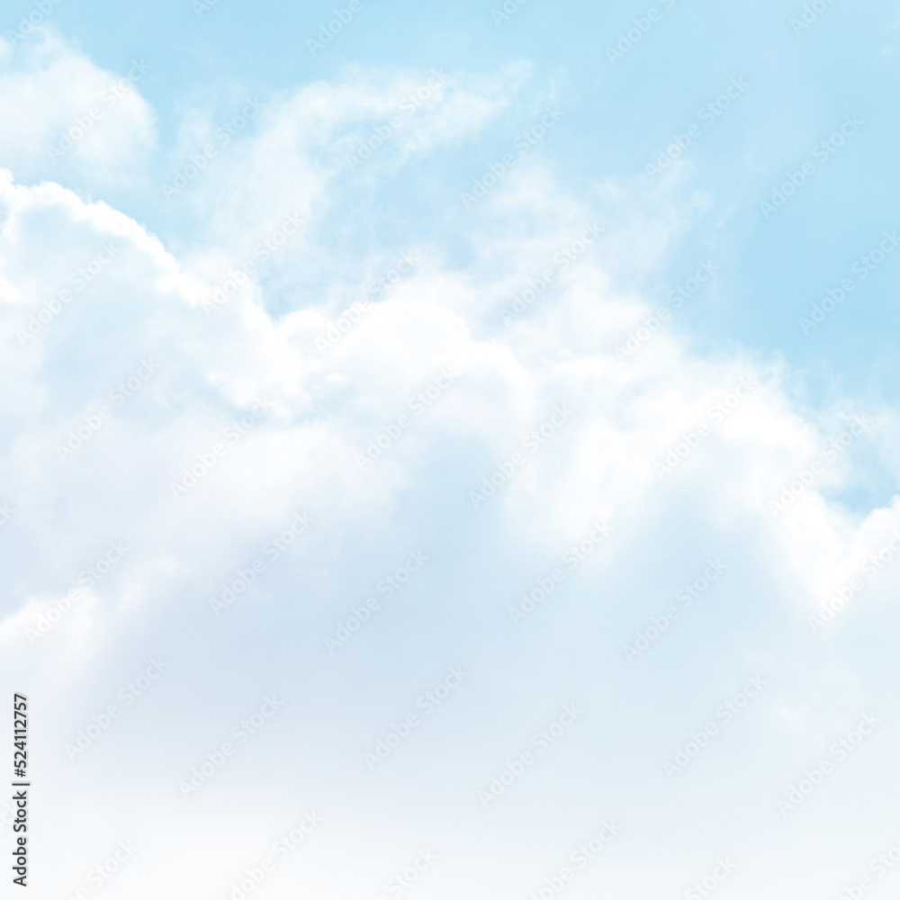 Obraz premium Blue sky with white cloud. The summer heaven is colorful clearing day Good weather and beautiful nature in the morning.