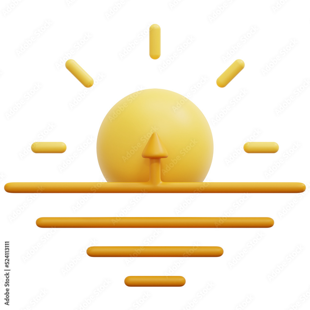 morning 3d render icon illustration morning 3d render icon illustration