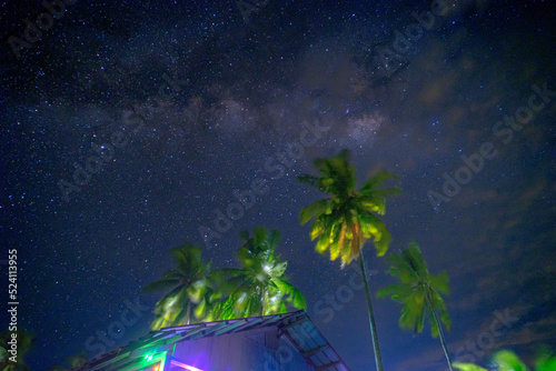 Background image of starry night sky in Pulau Besar, Mersing, Johor, Malaysia