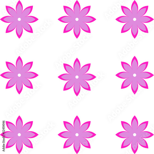 set of flower Pink flowers in a row on a white background © Sumit Pongtaow