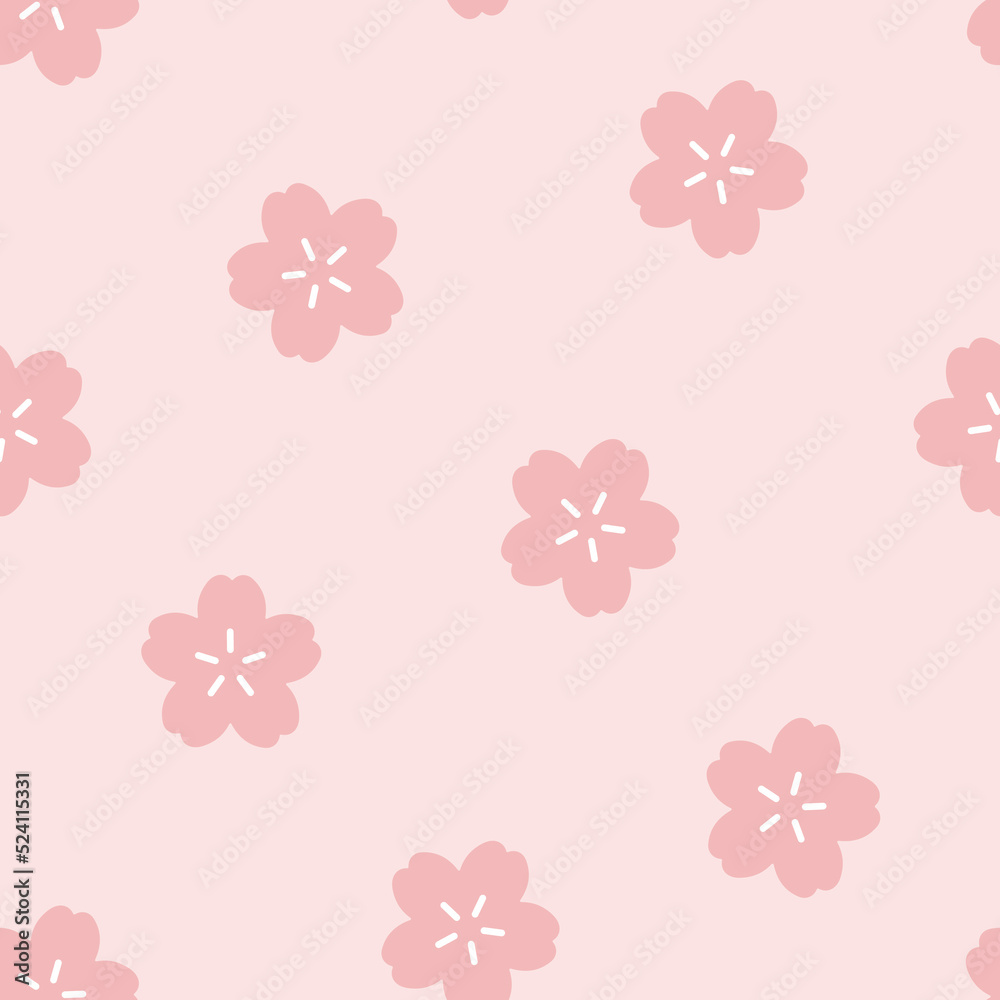 Seamless pattern with Japanese Sakura flowers. Traditional print with cherry blossoms. Seamless pattern with Japanese Sakura flowers. Traditional print with cherry blossoms.