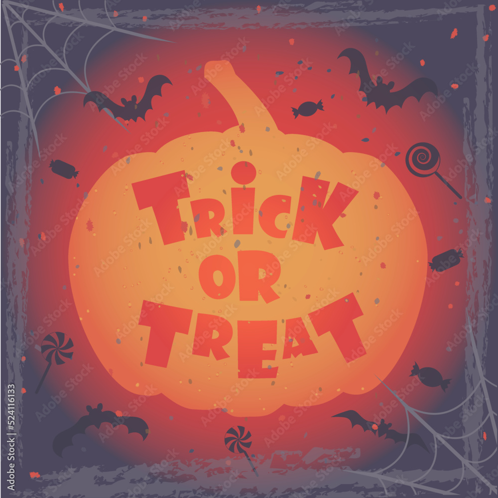 Trick or Treat. Halloween background. Party. Vector template for design
