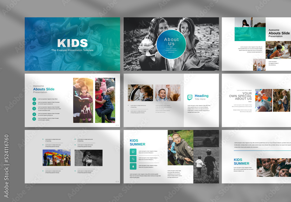 Kids Summer Camp Presentation Layout Stock Template | Adobe Stock
