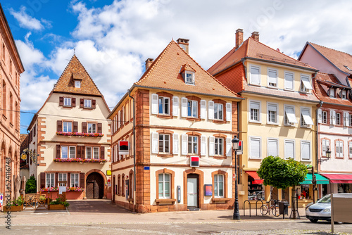 Markt, Altstadt, Wissembourg, Elsass, Frankreich 