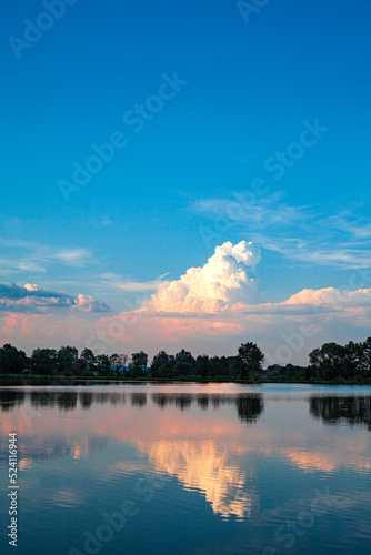sunset over the lake