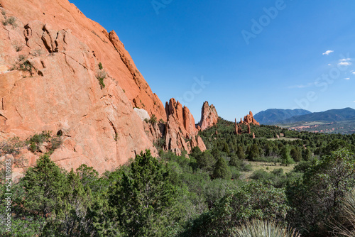 Beautiful rock formations in Garden of the Gods Park in Colorado Springs, Colorado