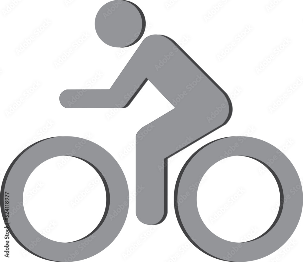 Cyclist icon, vector simple isolated cycling sign. Cyclist icon, vector simple isolated cycling sign.