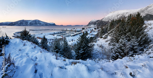 The island of God  y in winter  Sunnm  re  M  re og Romsdal  Norway.
