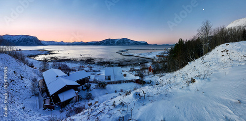 The island of Godøy in winter, Sunnmøre, Møre og Romsdal, Norway.