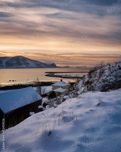 The island of Godøy in winter, Sunnmøre, Møre og Romsdal, Norway. © Hennie